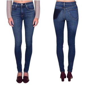 RAG & BONE Dive Skinny High Rise Jean Eddy Womens Size 26 Raw Hem